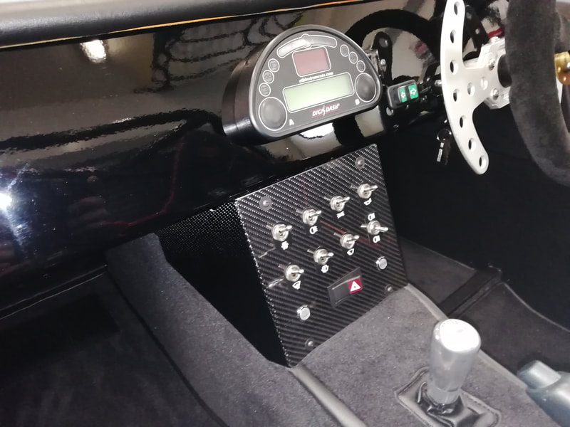 Carbon fibre kit car centre console switch panel