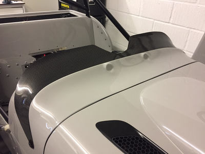 Carbon aeroscreen fitted to a Dax Rush